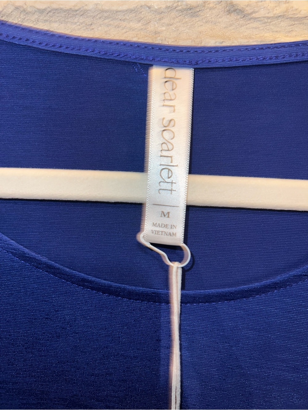 Dear Scarlett 3/4 plain wrinkle free top in medium royal blue - Picture 2 of 5